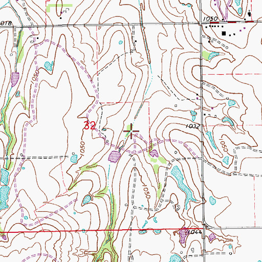 Topographic Map of Maysville Laterals Site H7 Reservoir, OK