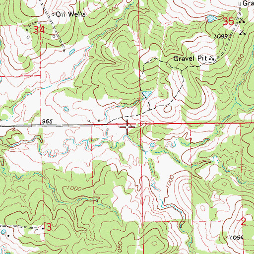 Topographic Map of Kickapoo Sandy Creek Site N3a Dam, OK