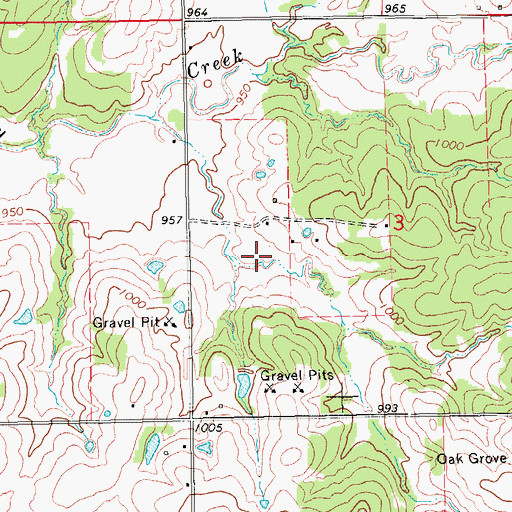 Topographic Map of Kickapoo Sandy Creek Site N3b Reservoir, OK
