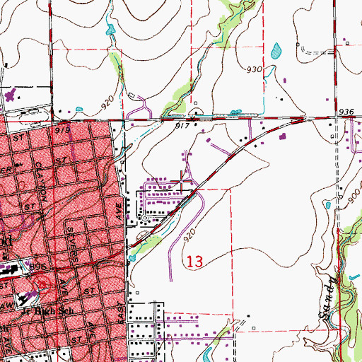 Topographic Map of Kickapoo Sandy Creek Site K1 Dam, OK