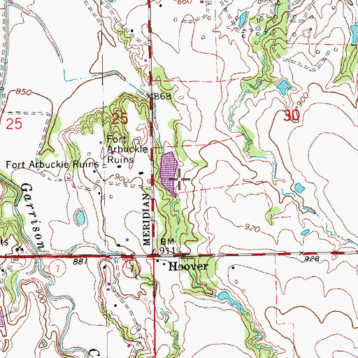 Topographic Map of Wildhorse Creek Site 2 Reservoir, OK