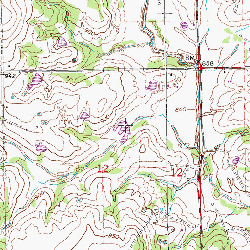Topographic Map of Wildhorse Creek Site 59 Dam, OK