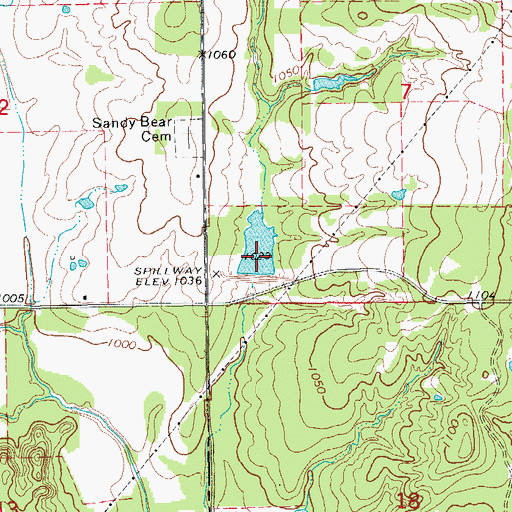 Topographic Map of Wildhorse Creek Site 62 Dam, OK
