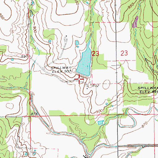 Topographic Map of Wildhorse Creek Site 81 Reservoir, OK