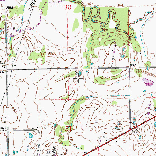 Topographic Map of Wildhorse Creek Site 78 Dam, OK