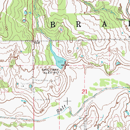 Topographic Map of Wildhorse Creek Site 82 Reservoir, OK