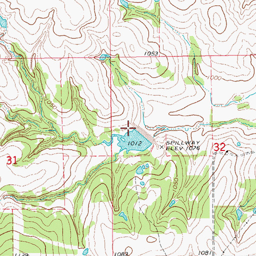 Topographic Map of Wildhorse Creek Site 86 Dam, OK