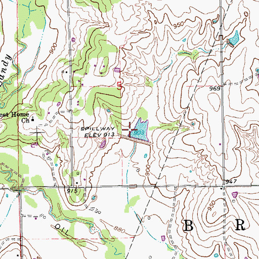 Topographic Map of Wildhorse Creek Site 116 Dam, OK