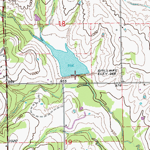 Topographic Map of Wildhorse Creek Site 118 Dam, OK