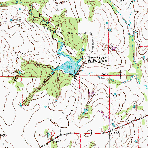Topographic Map of Wildhorse Creek Site 119 Dam, OK