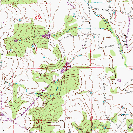 Topographic Map of Wildhorse Creek Site 122 Dam, OK