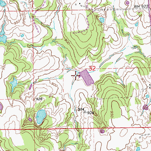 Topographic Map of Wildhorse Creek Site 124 Dam, OK