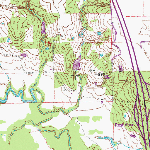 Topographic Map of Wildhorse Creek Site 127 Reservoir, OK