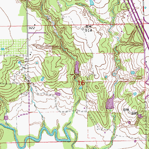 Topographic Map of Wildhorse Creek Site 126 Reservoir, OK