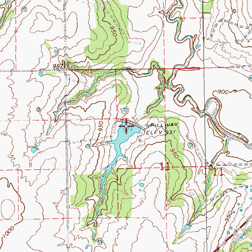 Topographic Map of Wildhorse Creek Site 111 Reservoir, OK