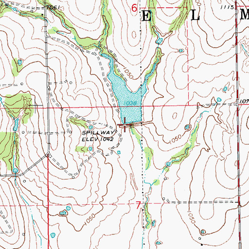 Topographic Map of Wildhorse Creek Site 102 Reservoir, OK