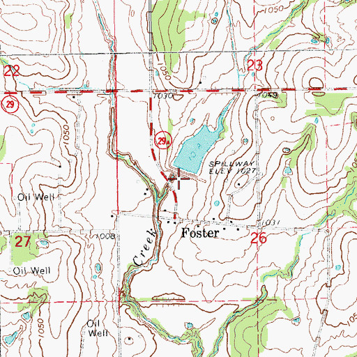 Topographic Map of Wildhorse Creek Site 98 Dam, OK