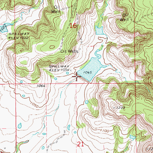 Topographic Map of Wildhorse Creek Site 96 Dam, OK