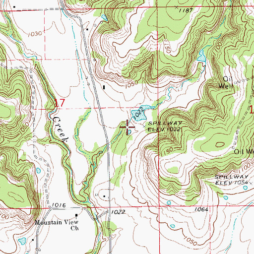 Topographic Map of Wildhorse Creek Site 95 Dam, OK