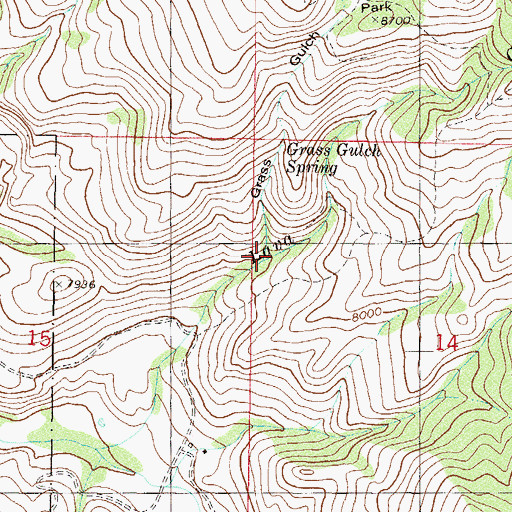 Topographic Map of Grass Gulch, CO