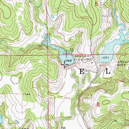 Topographic Map of Wildhorse Creek Site 93 Reservoir, OK