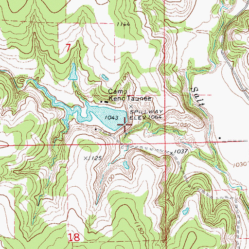 Topographic Map of Wildhorse Creek Site 92 Reservoir, OK