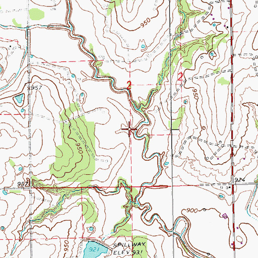 Topographic Map of Oknoname 04911 Dam, OK