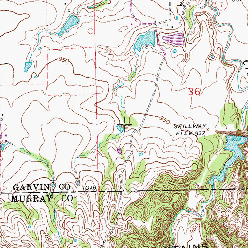 Topographic Map of Oknoname 04919 Dam, OK