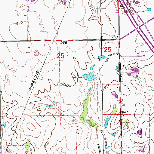 Topographic Map of Oknoname 04912 Reservoir, OK