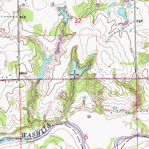 Topographic Map of Oknoname 04906 Dam, OK