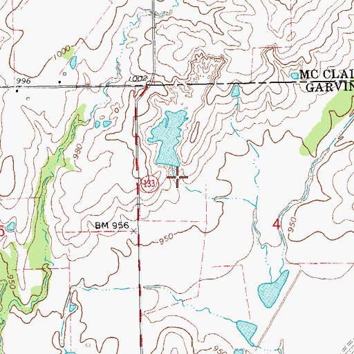 Topographic Map of Oknoname 04921 Reservoir, OK