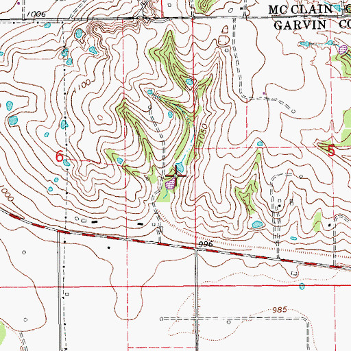 Topographic Map of Bear Hybarger Site 2 Dam, OK