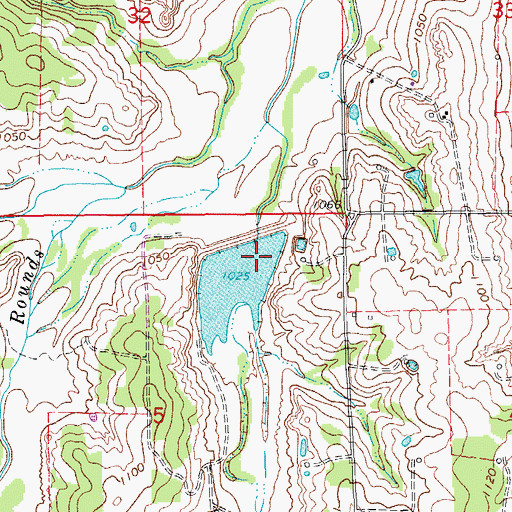 Topographic Map of Round Creek Site 1 Dam, OK