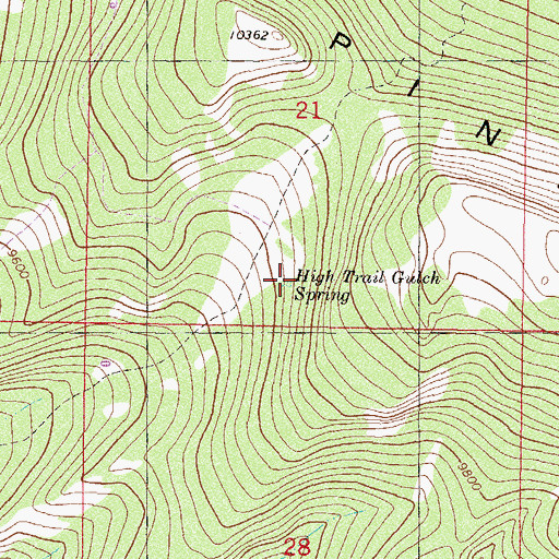 Topographic Map of High Trail Gulch Spring, CO