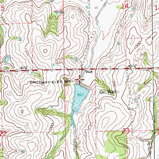 Topographic Map of Rush Creek Site 39a Dam, OK