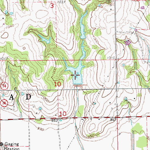 Topographic Map of Rush Creek Site 38a Dam, OK