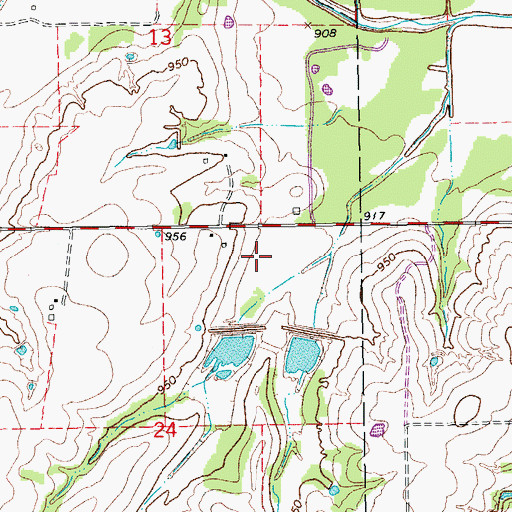 Topographic Map of Rush Creek Site 37 and 39b Reservoir, OK