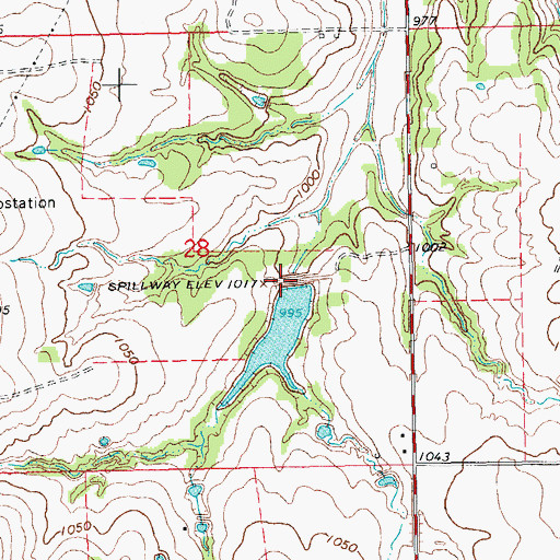 Topographic Map of Rush Creek Site 35 Reservoir, OK