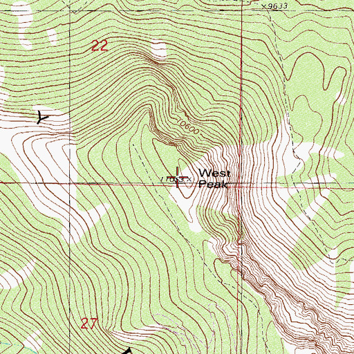 Topographic Map of West Peak, CO