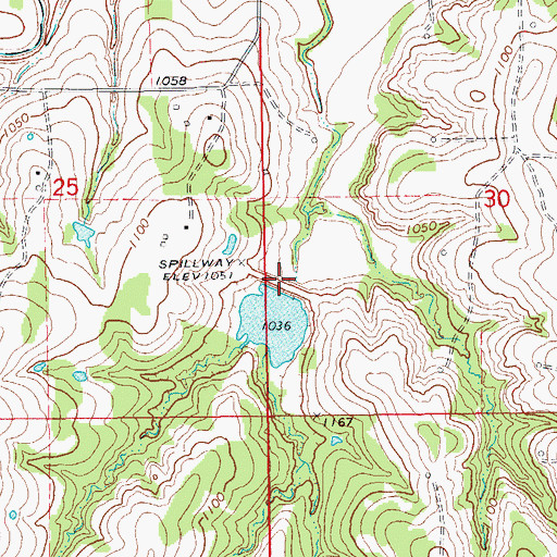 Topographic Map of Rush Creek Site 31 Dam, OK