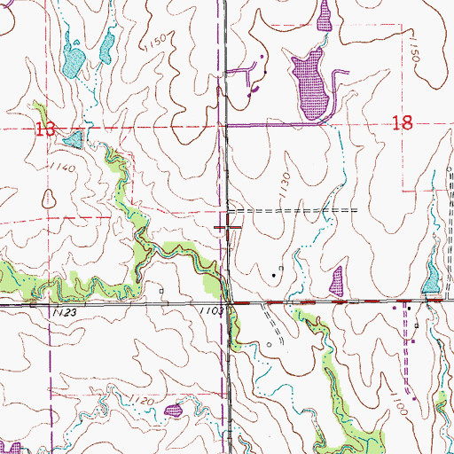 Topographic Map of Rush Creek Site 24 Dam, OK