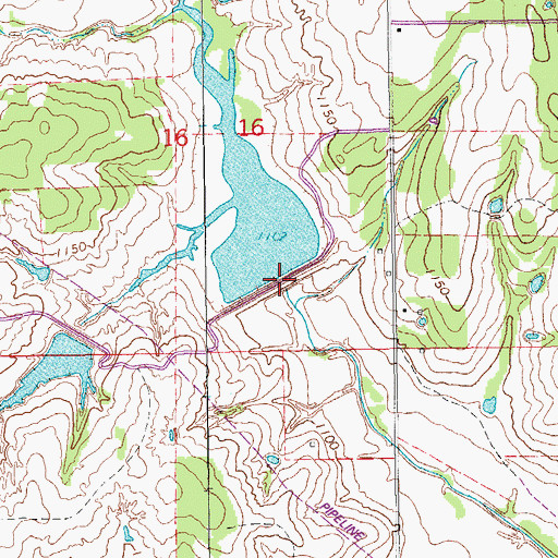Topographic Map of Criner Creek Site 1 Reservoir, OK