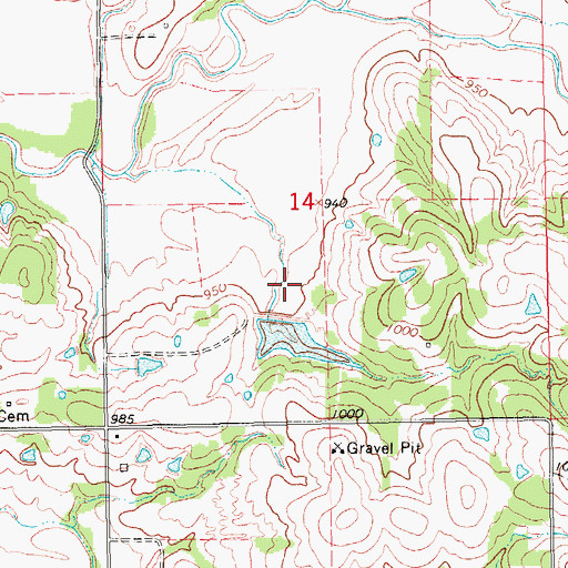 Topographic Map of Cherokee Sandy Site 10 Reservoir, OK