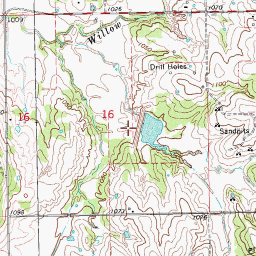 Topographic Map of Cherokee Sandy Site 8d Dam, OK