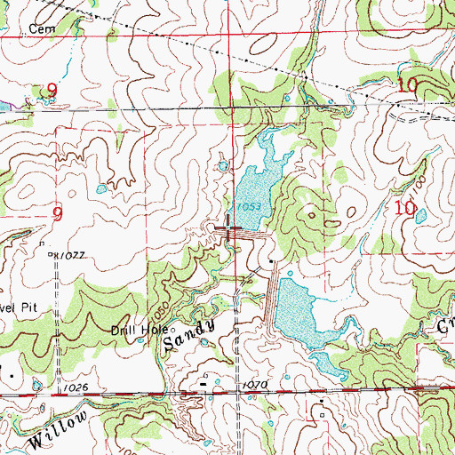 Topographic Map of Cherokee Sandy Site 8b Dam, OK