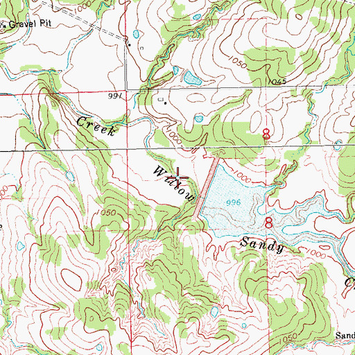 Topographic Map of Cherokee Sandy Site 8 Reservoir, OK