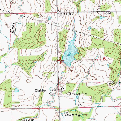 Topographic Map of Cherokee Sandy Site 4 Reservoir, OK