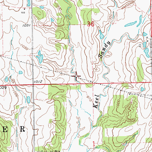 Topographic Map of Cherokee Sandy Site 3 Reservoir, OK