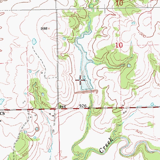 Topographic Map of Cherokee Sandy Site 2 Reservoir, OK