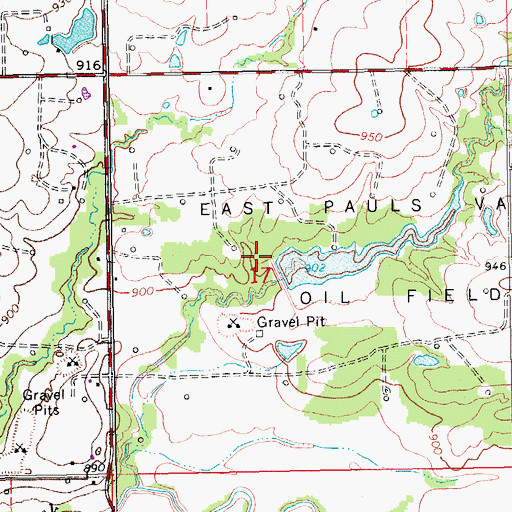Topographic Map of Cherokee Sandy Site 1 Dam, OK